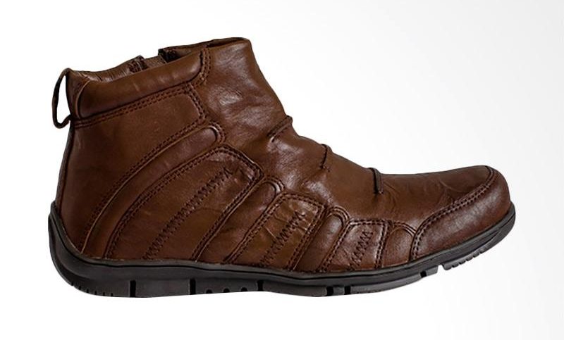 5.Gino Mariani Raymond Exclusive Casual Leather Sepatu Pria Dark Brown